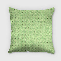 Подушка квадратная Салатовый паттерн в мелкую полосочку, цвет: 3D-принт