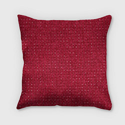 Подушка квадратная Вишнёвый мелкие полосочки, цвет: 3D-принт