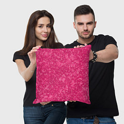 Подушка квадратная Яркий розовый абстракция, цвет: 3D-принт — фото 2