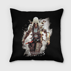 Подушка квадратная Assassins creed белая пыль, цвет: 3D-принт