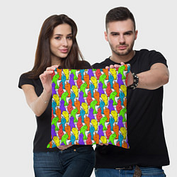 Подушка квадратная Весёлые цветные презервативы, цвет: 3D-принт — фото 2