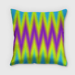 Подушка квадратная Неоновые зигзаги, цвет: 3D-принт