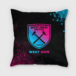 Подушка квадратная West Ham - neon gradient, цвет: 3D-принт