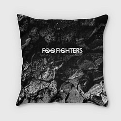 Подушка квадратная Foo Fighters black graphite, цвет: 3D-принт