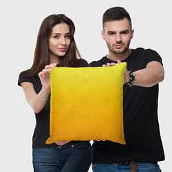 Подушка квадратная Градиент насыщенный жёлтый, цвет: 3D-принт — фото 2