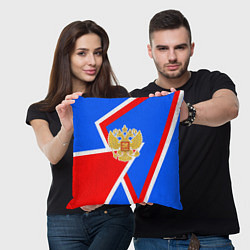 Подушка квадратная Герб России - патриотические цвета, цвет: 3D-принт — фото 2