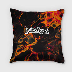 Подушка квадратная Judas Priest red lava, цвет: 3D-принт