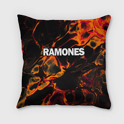 Подушка квадратная Ramones red lava, цвет: 3D-принт