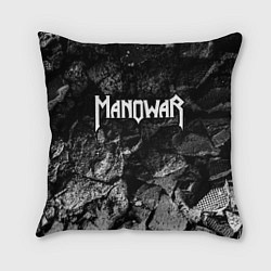 Подушка квадратная Manowar black graphite, цвет: 3D-принт