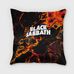 Подушка квадратная Black Sabbath red lava, цвет: 3D-принт