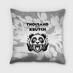 Подушка квадратная Thousand Foot Krutch рок панда на светлом фоне, цвет: 3D-принт