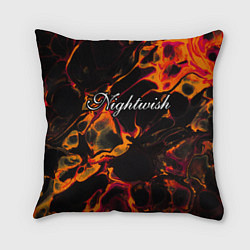 Подушка квадратная Nightwish red lava, цвет: 3D-принт