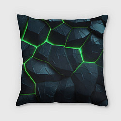 Подушка квадратная Abstract dark green geometry style