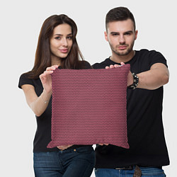 Подушка квадратная Розовый имитация сетки паттерн, цвет: 3D-принт — фото 2