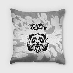 Подушка квадратная My Chemical Romance рок панда на светлом фоне, цвет: 3D-принт
