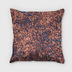Подушка квадратная Абстракция земляной с голубым свечением, цвет: 3D-принт