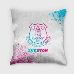 Подушка квадратная Everton neon gradient style, цвет: 3D-принт