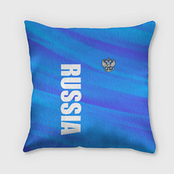 Подушка квадратная Россия - синие волны, цвет: 3D-принт
