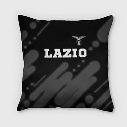 Подушка квадратная Lazio sport на темном фоне посередине, цвет: 3D-принт