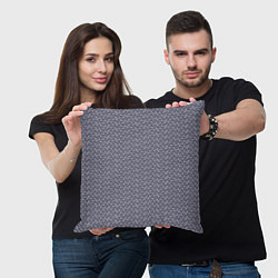 Подушка квадратная Серый ежевичный волнистые полосы, цвет: 3D-принт — фото 2