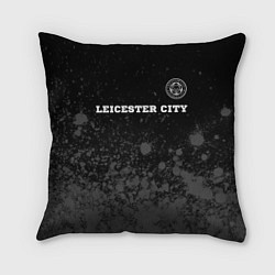 Подушка квадратная Leicester City sport на темном фоне посередине, цвет: 3D-принт