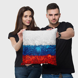 Подушка квадратная Орнамент триколор, цвет: 3D-принт — фото 2