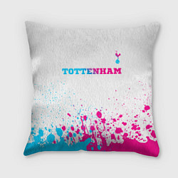 Подушка квадратная Tottenham neon gradient style посередине, цвет: 3D-принт