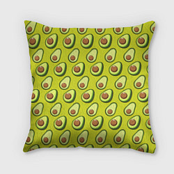 Подушка квадратная Паттерн с половинкой авокадо, цвет: 3D-принт