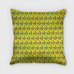 Подушка квадратная Паттерн с авокадо в разрезе, цвет: 3D-принт