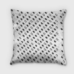 Подушка квадратная Чёрные шестиугольники на белом фоне