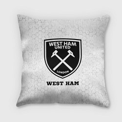 Подушка квадратная West Ham sport на светлом фоне, цвет: 3D-принт