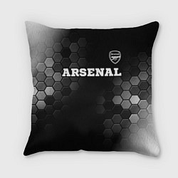 Подушка квадратная Arsenal sport на темном фоне посередине, цвет: 3D-принт