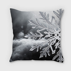 Подушка квадратная Чено-белая снежинка, цвет: 3D-принт