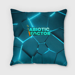 Подушка квадратная Abiotic Factor logo neon, цвет: 3D-принт