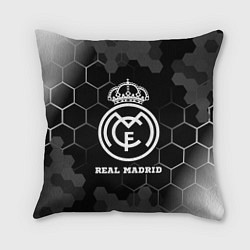 Подушка квадратная Real Madrid sport на темном фоне, цвет: 3D-принт