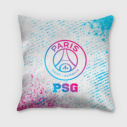 Подушка квадратная PSG neon gradient style, цвет: 3D-принт