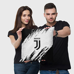 Подушка квадратная Juventus краски, цвет: 3D-принт — фото 2