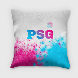 Подушка квадратная PSG neon gradient style посередине, цвет: 3D-принт