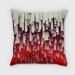 Подушка квадратная Блоки-сталактиты с красной подсветкой, цвет: 3D-принт