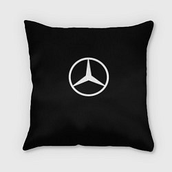 Подушка квадратная Mercedes benz logo white, цвет: 3D-принт