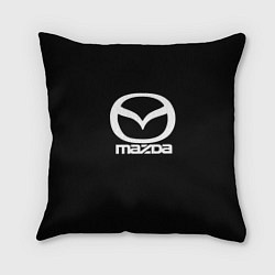 Подушка квадратная Mazda logo white, цвет: 3D-принт