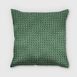 Подушка квадратная Изумрудный волнистые линии, цвет: 3D-принт