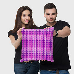 Подушка квадратная Фиолетовые полосы, цвет: 3D-принт — фото 2