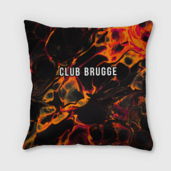 Подушка квадратная Club Brugge red lava, цвет: 3D-принт