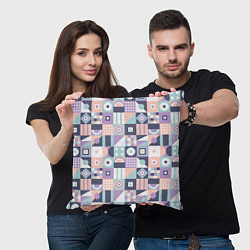 Подушка квадратная Баухаус в пастельных оттенках, цвет: 3D-принт — фото 2