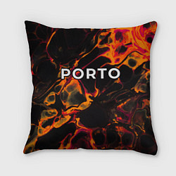 Подушка квадратная Porto red lava, цвет: 3D-принт
