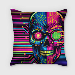 Подушка квадратная Pop art skull - ai art