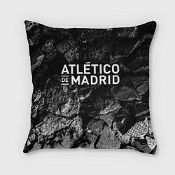 Подушка квадратная Atletico Madrid black graphite, цвет: 3D-принт