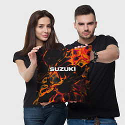 Подушка квадратная Suzuki red lava, цвет: 3D-принт — фото 2