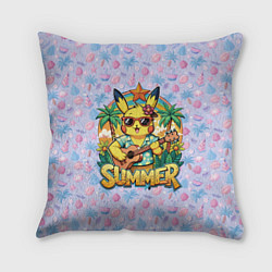 Подушка квадратная Жаркое лето с Пикачу